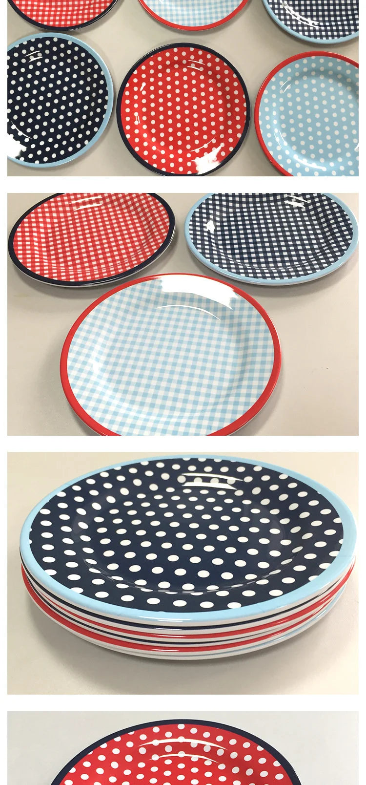 9in Imitation Porcelain Dinner Plate Serving Cake Tray