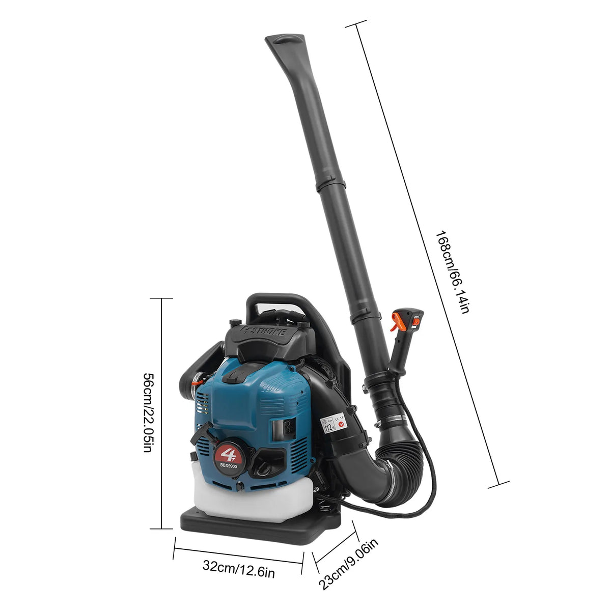 75 6cc 4-Stroke Gas Backpack Leaf Blower 2600w