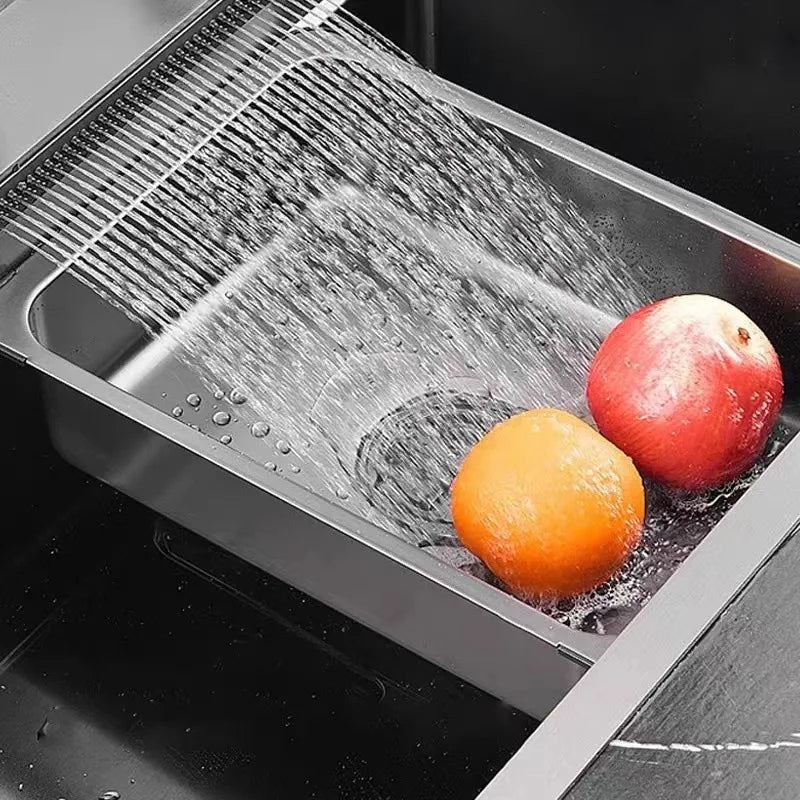 Silver Slot Stainless Steel Waterfall Sink Digital Display