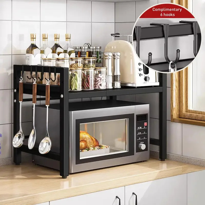 1pc Expandable Microwave Shelf Organizer Moisture Rust Proof