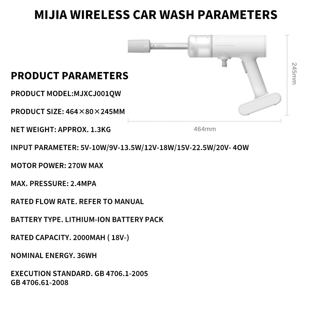 Mijia Wireless Car Washing Machine Mpa High Pressure