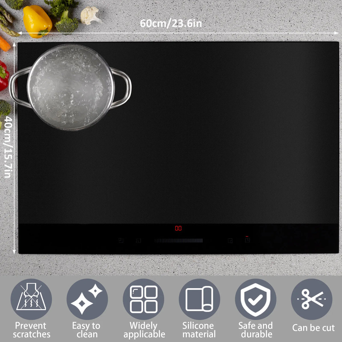 Induction Cooker Cover Silicone Mat Large Non Slip