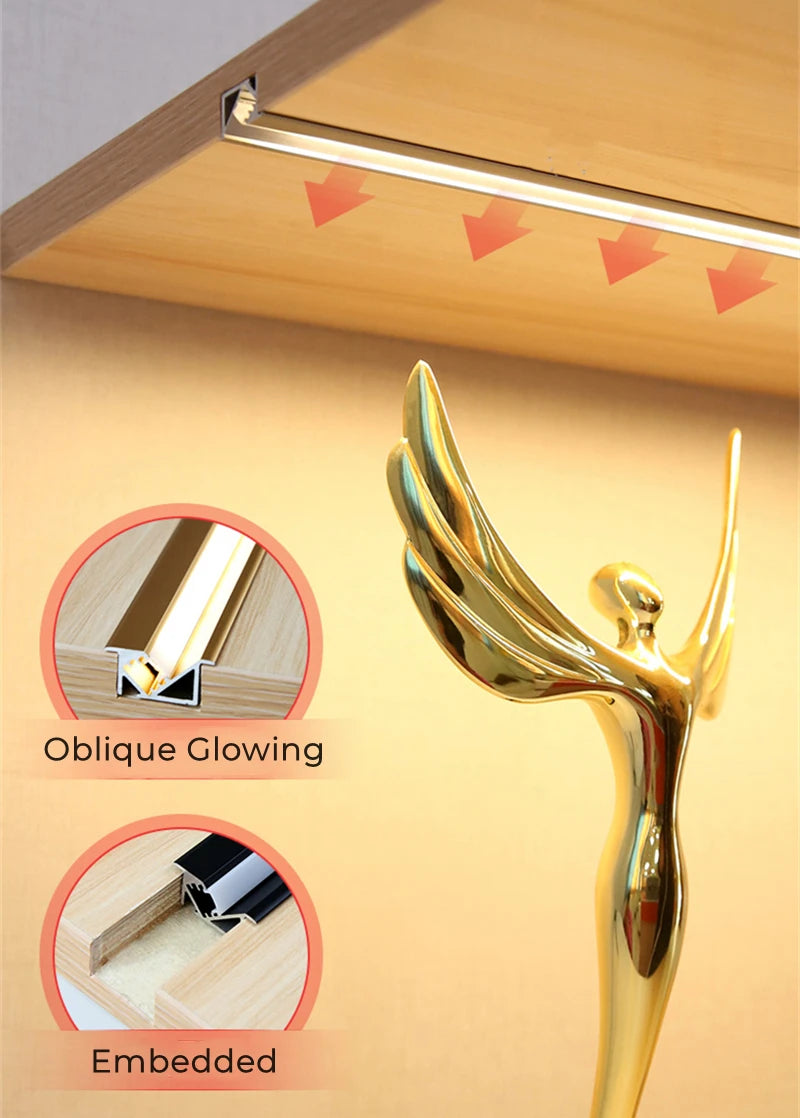 45degree Hidden Lighting Hard Bar Light Invisible Recessed