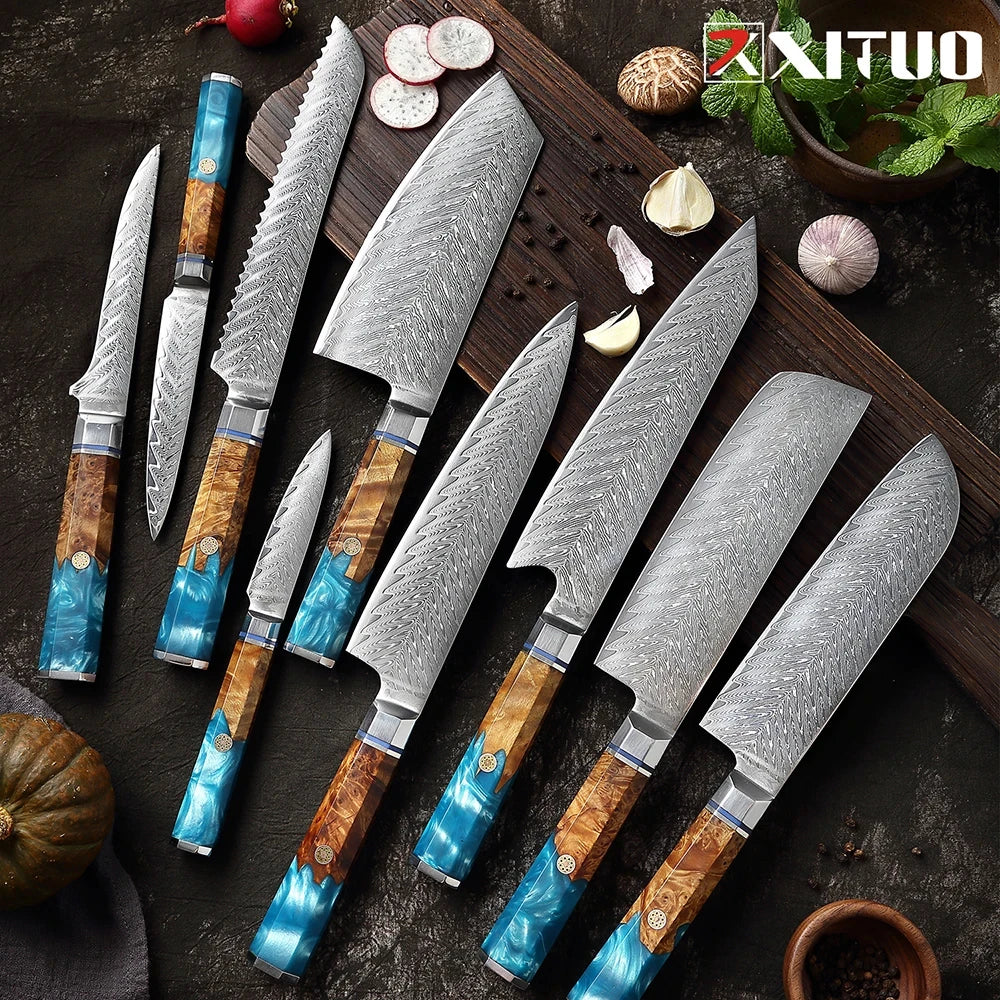 Japanese 67-Layer Damascus Steel Knife Utility Knife Meat