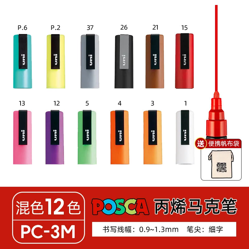 Uni Posca Full Marker Pen Storage Bag Pc-1m