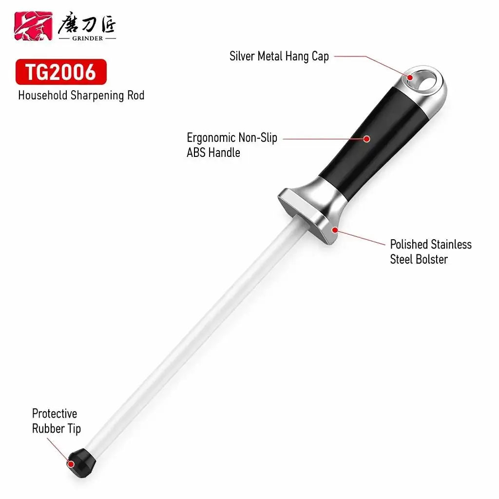 12 Inch Professional Ceramic Stick Rod Butcher Knife