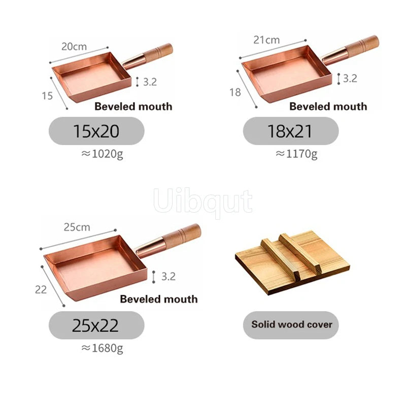 Brass Baking Tray Copper Frying Pan Square Pan