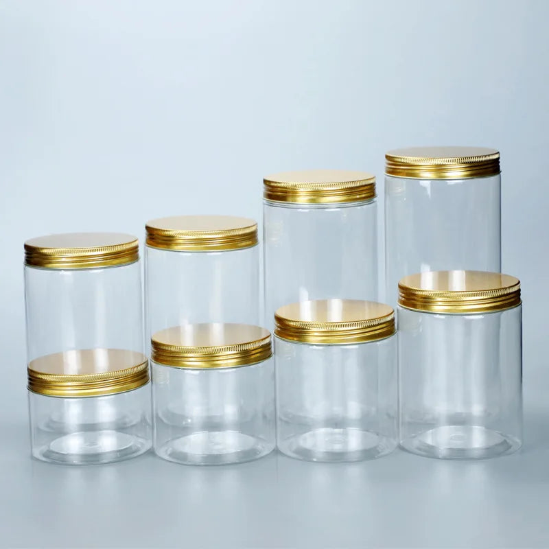 Transparent Sealing Jar Aluminium Screw Lids Organizer Storage