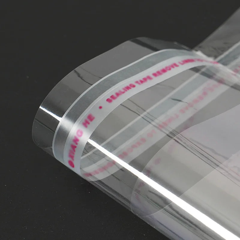 100-500pcs Clear Opp Self Adhesive Bags Transparent Plastic