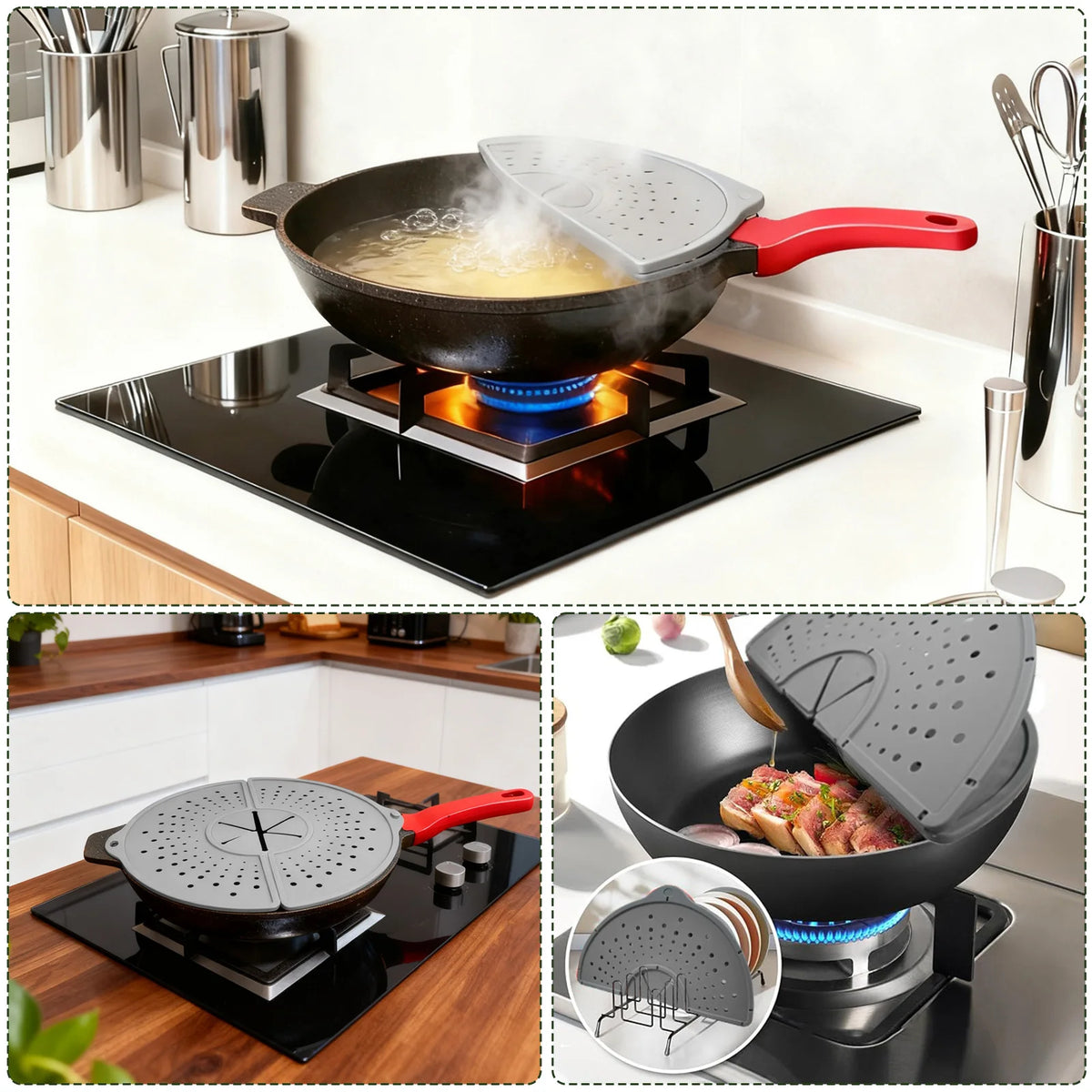 Silicone Splatter Screen Foldable Heat-Resisting Oil Splash Guard