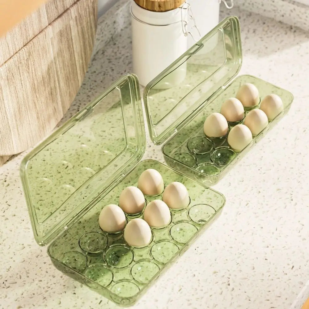 10/15 Grids Egg Box Anti-Fall Eggs Case Transparent