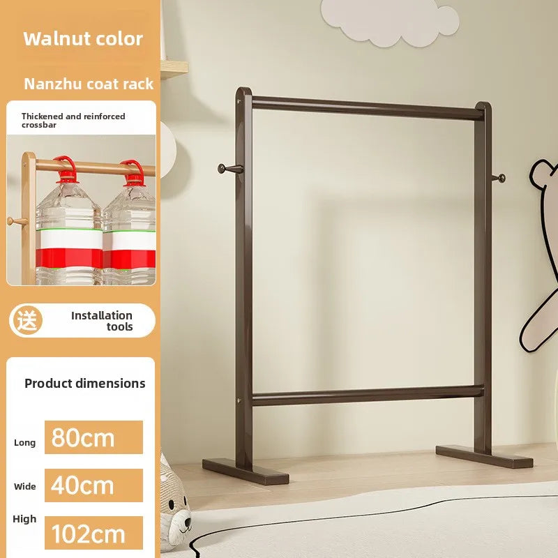 Small Bamboo Hat Rack Floor Hanging Clothes Rack