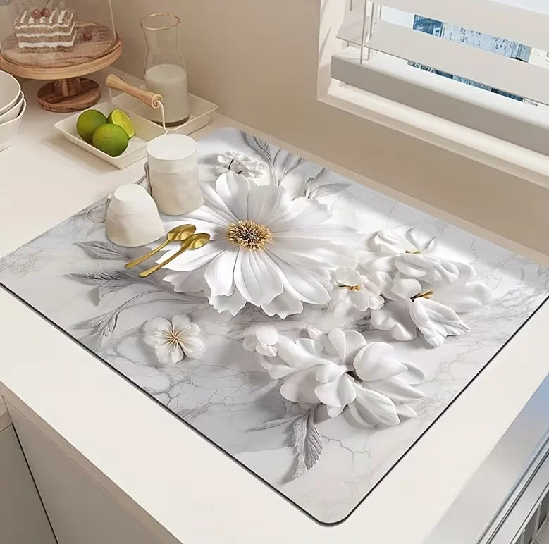 1pc Absorbent Bathroom Floor Mat Restroom Countertop Drainage