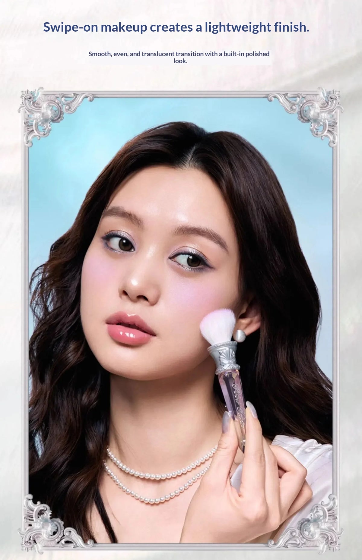Luxury Crystal Flower Knows Blush Brush Ultra Soft