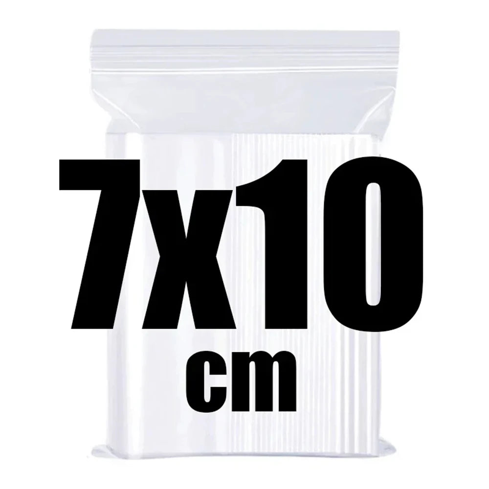 100-600pcs Small Zip Lock Plastic Bags Reclosable Transparent