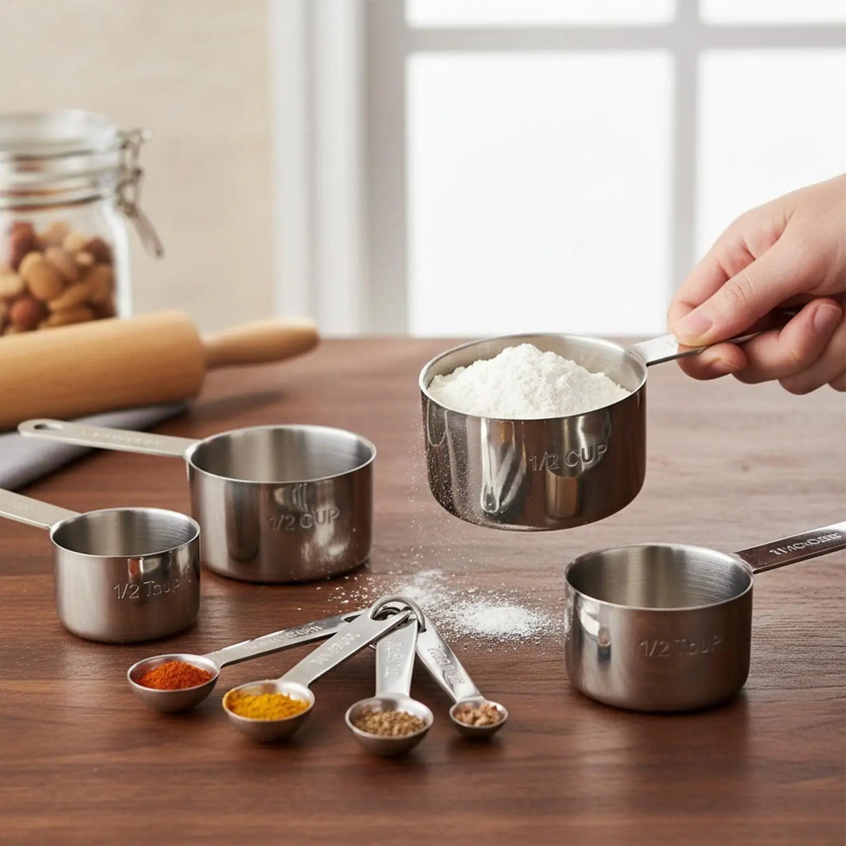 Measuring Cups Premium Stackable Measuring Spoon Scale Stainless