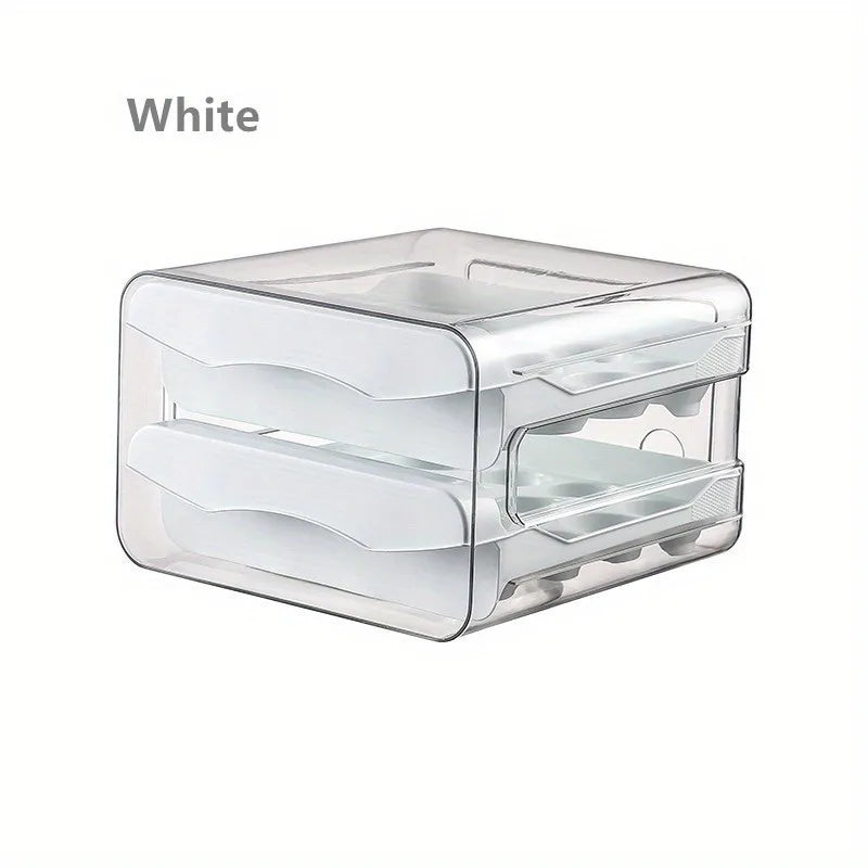 Double Layer Pull-Out Drawer Egg Holder Refrigerator Egg