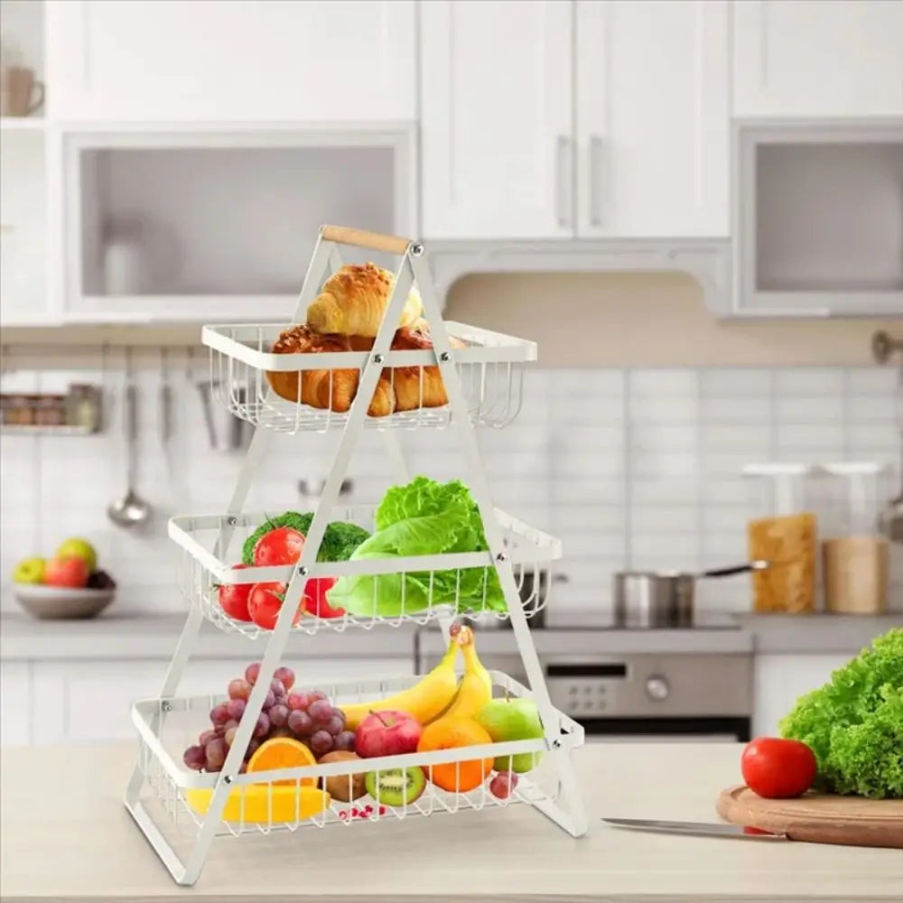 2-Tier Design Fruit Basket 3-Tiers Design Versatile Organizer