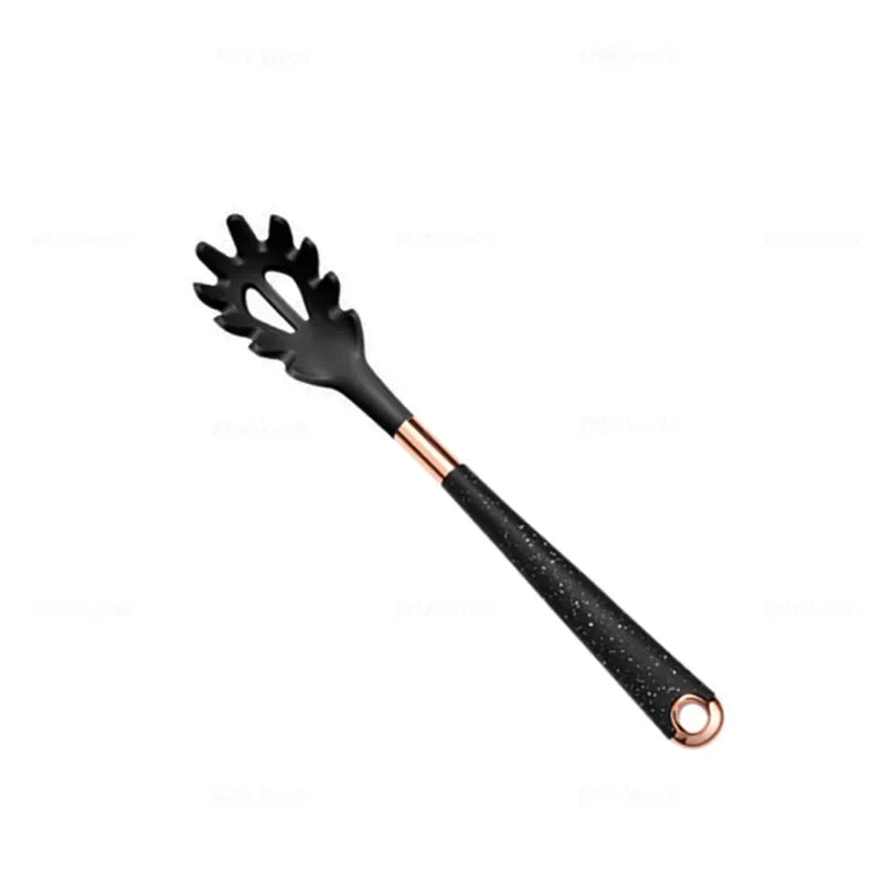 1-Pack Silicone Utensils Non-Stick Cooking Gold Plated Heat