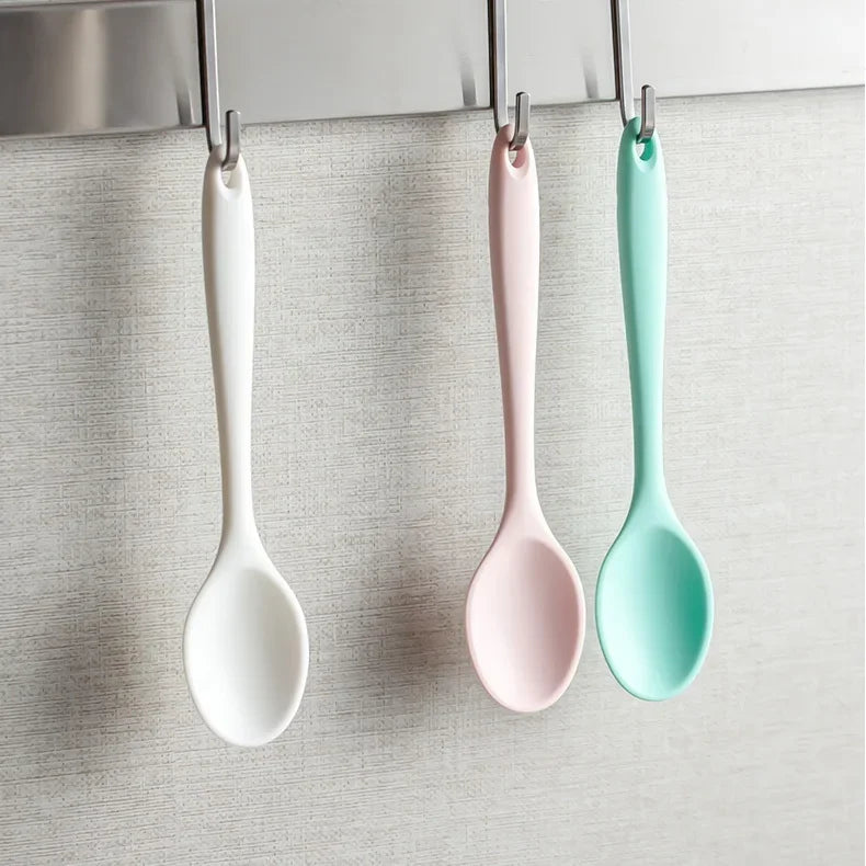 3pcs Silicone Spoon Mixing Soup Spoons Mixing Ladle