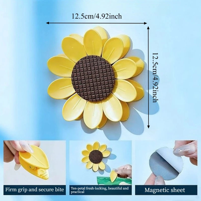 Sunflower Magnetic Sealing Clip Fridge Magnet 3d Petal