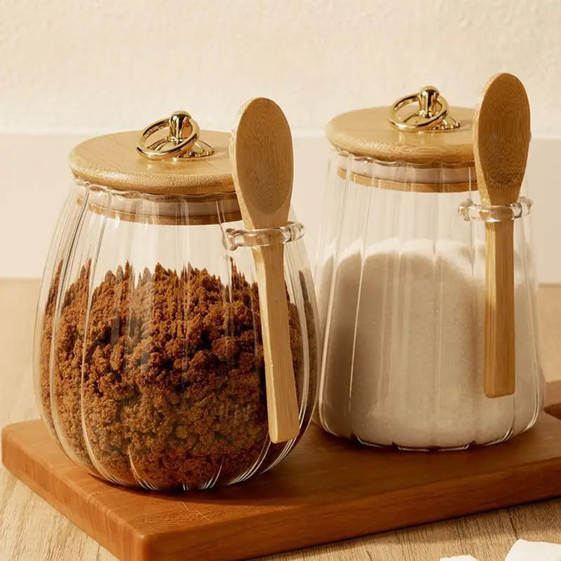 Airtight Food Containers Storage Pots Glass Jar Lid