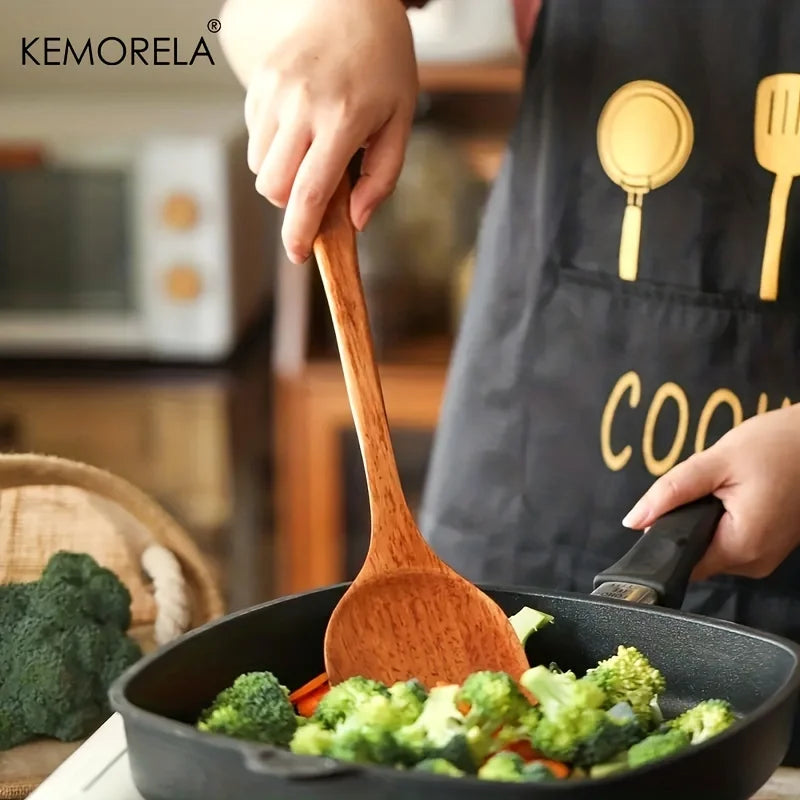 Kemorela 4pcs Utensil Cooking Wood Shovel Scoop Nonstick