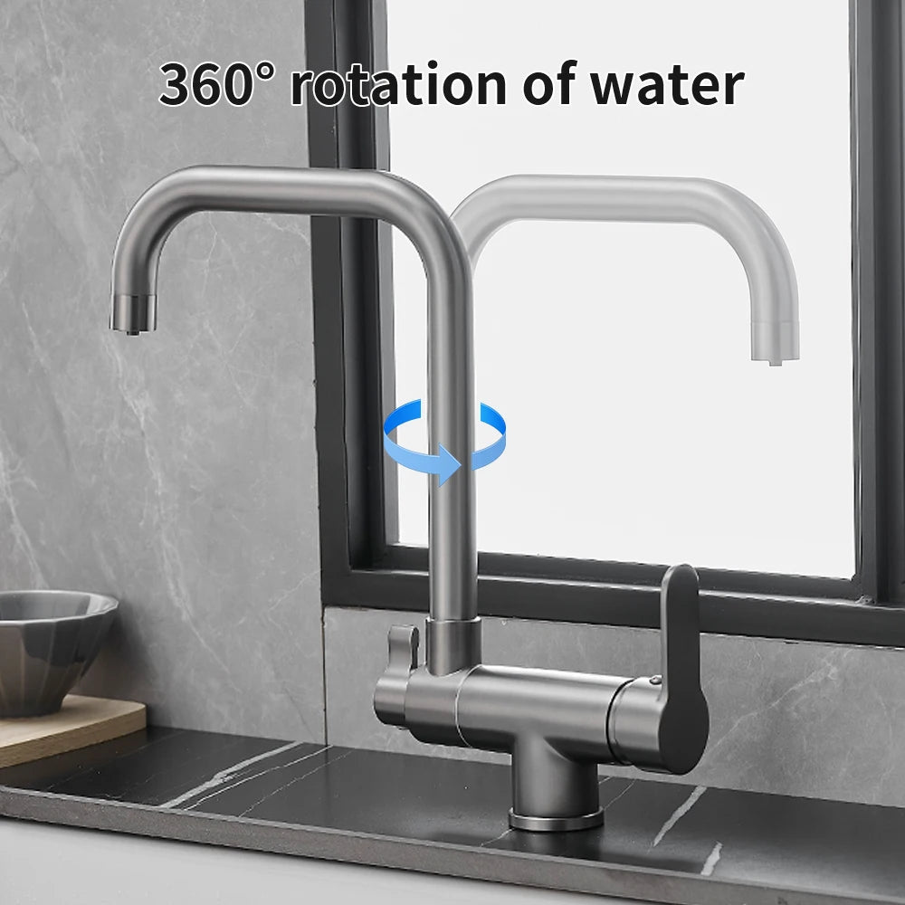 Grey Color Faucets Folded Waterfilter Taps Mixer Drinking