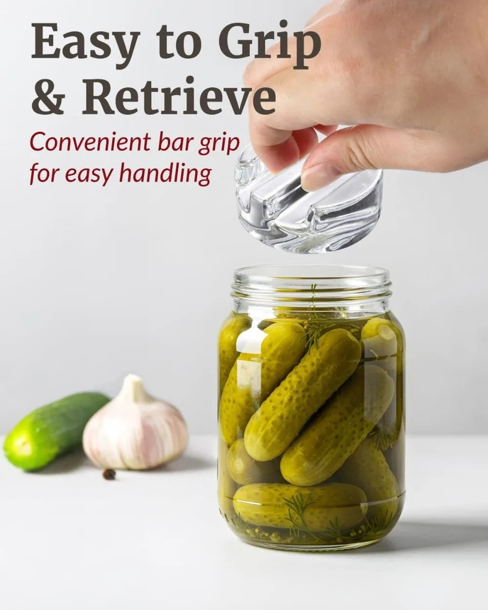 Fermented Glass Weights Handle Clear Wide Mouth Mason