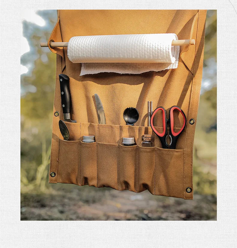 Outdoor Canvas Utensil Organizer Wall Mounted Paper Towel