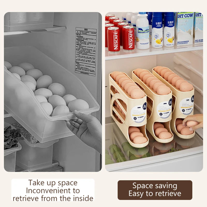Layers Automatic Rolling Egg Holder Rack Fridge Egg