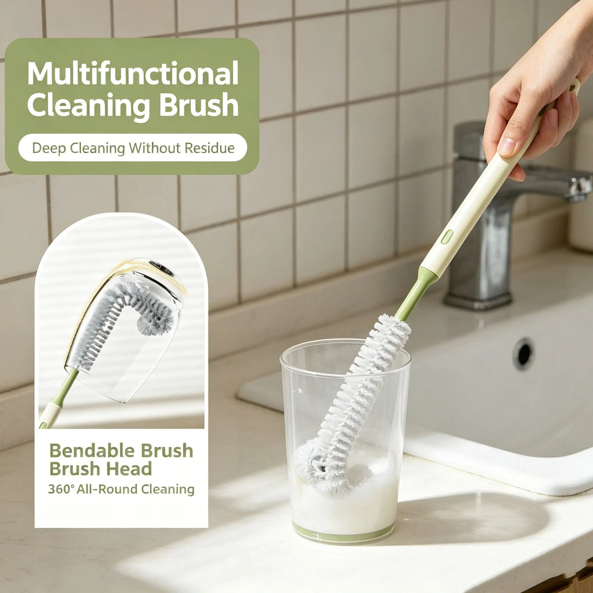 1/2pc Milk Bottle Brush Cup Scrubber Glass Cleaner