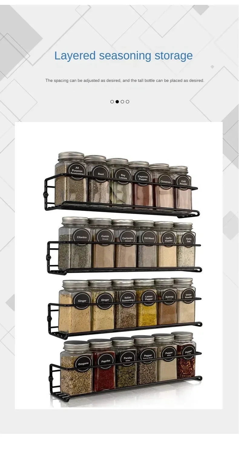 Spice Bottle Rack Wall-Mounted Storage Rack Suitable Organizer