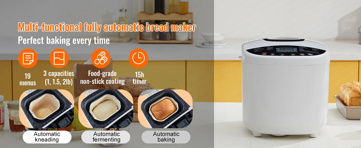 Succebuy Bread Maker 19-In-1 Lb Dough Machine Nonstick