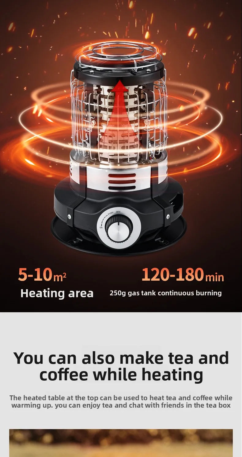 Outdoor Winter Heating Stove Gas Burner 1500w Camping
