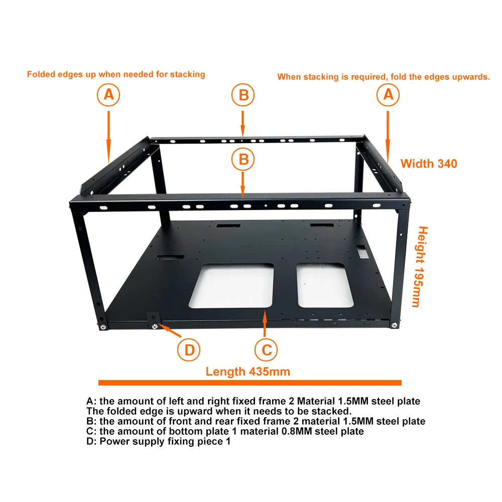 Diy Computer Motherboard Case Rack Aluminum Frame Chassis