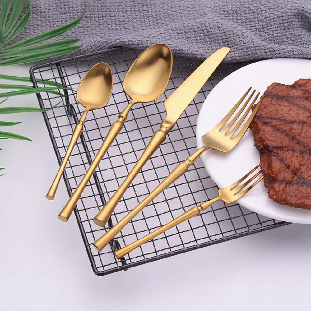 Pieces Knife Fork Spoon Gold Cutlery Complete Stainless
