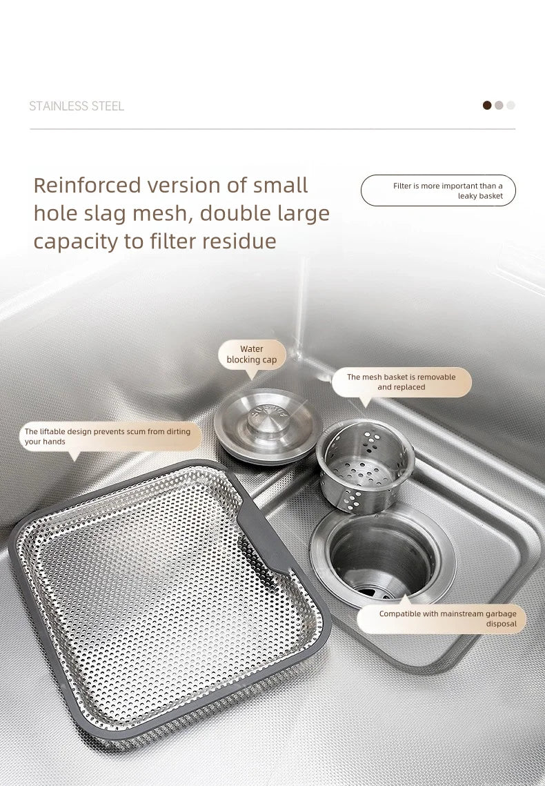 316l Stainless Steel Sink Durable Large Slot Wash