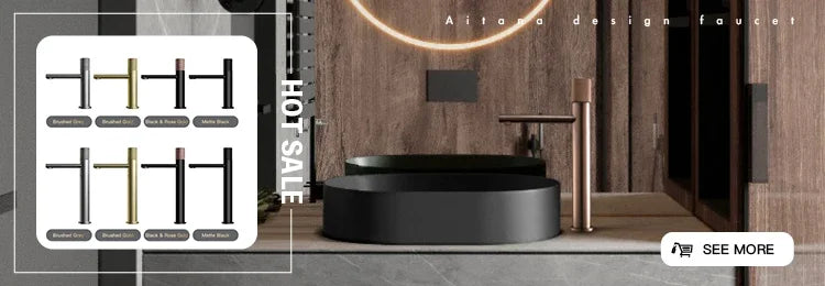 Luxury Brass Gun Gray Faucet Digital Display Intelligent