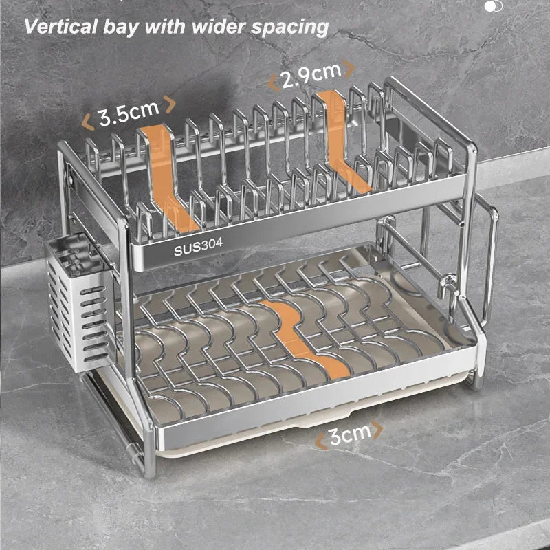 Dish Drainer Storage Organization Stainless Steels Drainer Dishes