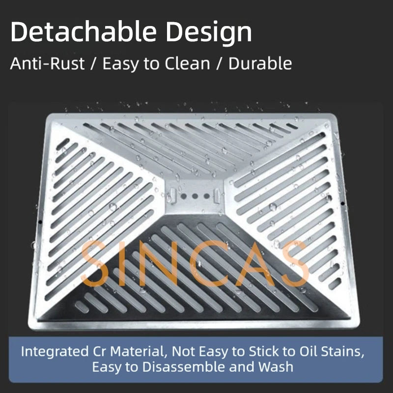 Stainless Steel Range Hood Lighting Easy-Install Exhaust Fan