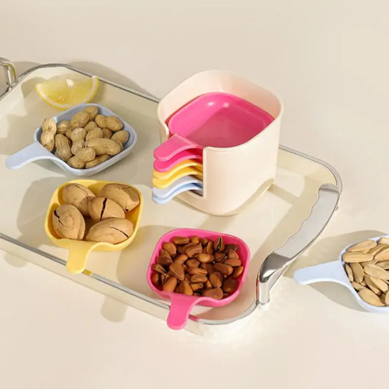 7pcs/Set Colorful Sauce Dish Stacked Storage Box Sauce