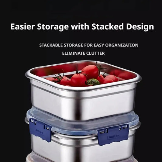 Stainless Steel Meal Prep Container Lid Airtight Bento