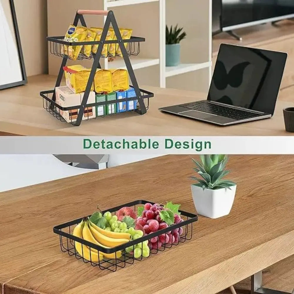 2-Tier Design Fruit Basket 3-Tiers Design Versatile Organizer