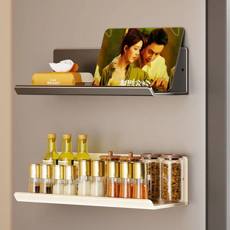 Magnetic Refrigerator Storage Rack Without Punching Wall-Mounted