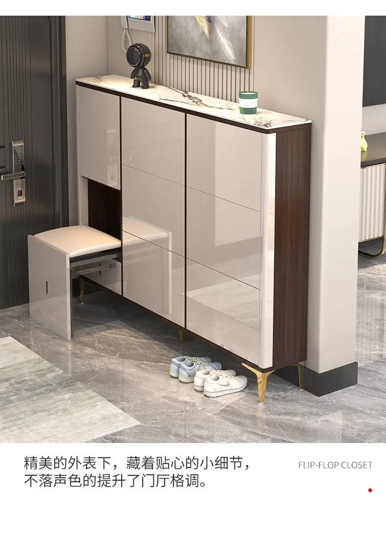 Luxury Ultra-Thin Shoe Cabinet Organizer Storage Living Room