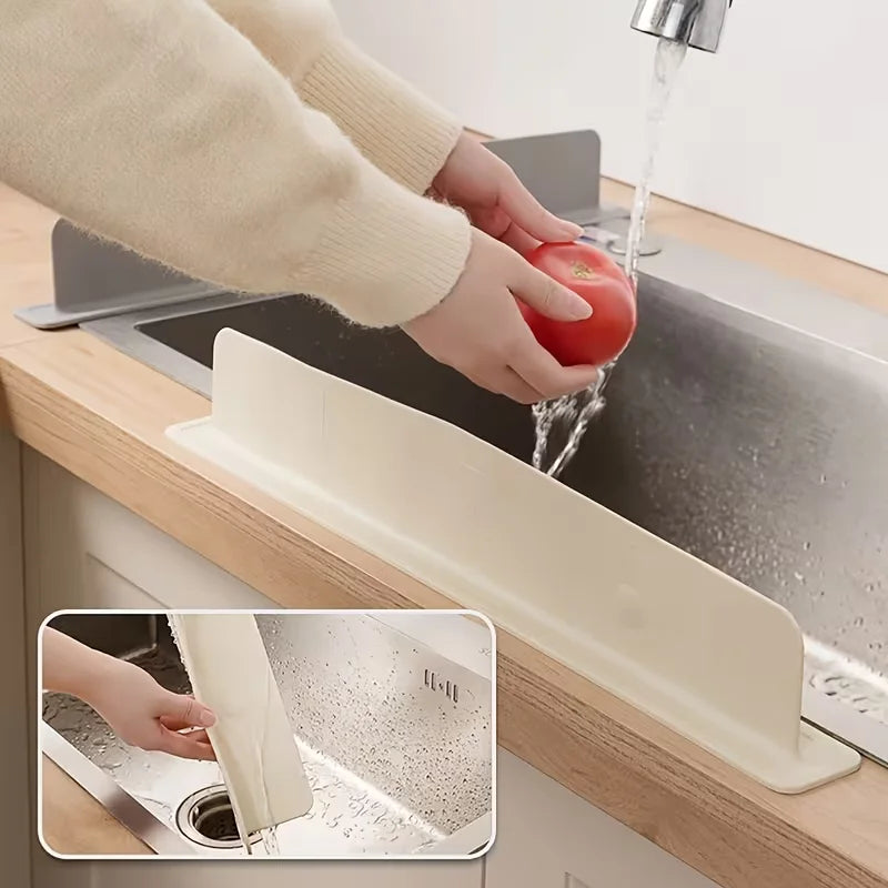 1pc Silicone Sink Water Splash Guard Washing Basin