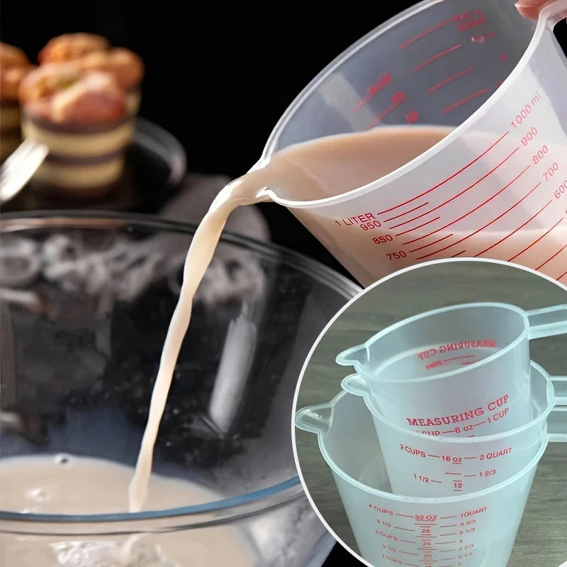 250/500/1000ml Plastic Measuring Cups Highly Transparent