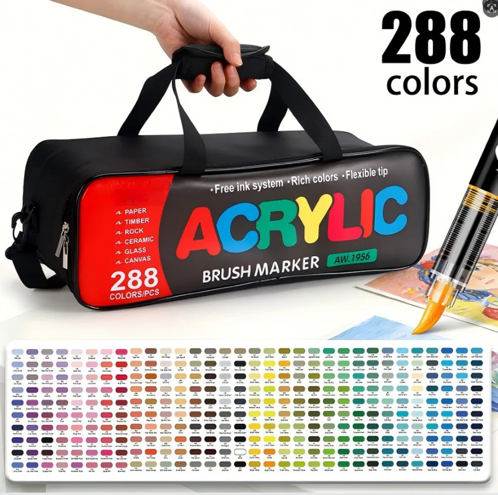 12-418 Colors Acrylic Paint Pen Markers Soft Brush