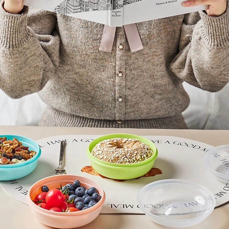Bread Box Microwavable Transparent Round Shape Food Container
